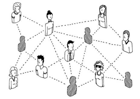 image of people connected with lines